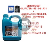 (16510-61A31 Oil Filter +Lubrimaxx 5W40-4L Fully Engine Oil) SUZUKI SWIFT RS415 APV GRAND VITARA 2.0