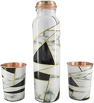 HealthGoodsIn Pure Copper Water Bottle with 2 Tumblers Set, Eco-Friendly, Reaping Ayurvedic Benefits with GIFT PACKAGING