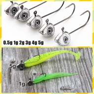 10pcs Mini Jig Head Hook 0.5g 1g 2g 3g 4g 5g Jigging Lead Hook Rockfish Game Soft Bait Hook Carbon S