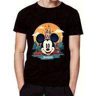 Disney authorization Mickey Disneyland Park Visit 29XZ-All Season Cotton Single Sided Printed Crew N