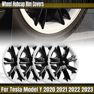 4PCS 19 Inch Car Wheel Hubcap Rim Cover Hub Cap Automotive Part Sport Style For Tesla Model Y 2020-2023