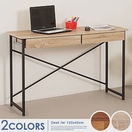 《Homelike》肯尼120x40工作桌-附抽屜x2(二色) 辦公桌 工作桌 書桌 電腦桌 原木色