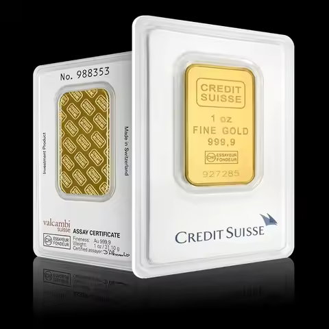 1~20pcs Credit Suisse 1oz Gold Bar Gold Plated Brass Gold Bullion with Serial Numbers Coins Collecti