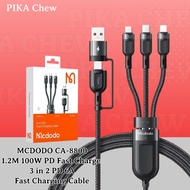 PIKA Compatible with MCDODO CA-8800 1.2M 100W PD 3 in 2 PD 6A Fast Charging Cable