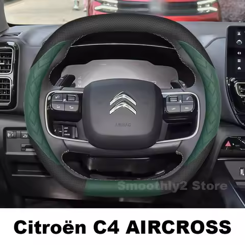 Leather Car Steering Wheel Cover For all new Citroen e-C4 X 2024 C4 Aircross 2025 Auto interior Citr