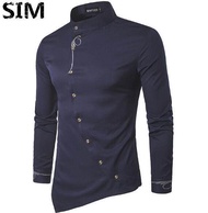 Design 2022 Kurta Lelaki Viral Slant Button Embroidery Men Shirt Long Sleeve Slim Fit Muslim Baju Me