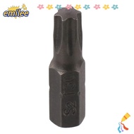 EMILEE 1pc Screw Driver Bit, 25mm Length T6-T40 Torx Bits, S2 Alloy Steel 1/4 Inch Hex Shank 6 Point