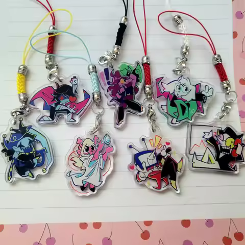 TENNA RESTOCK!! Acrylic Charms phone chain: Kris, Susie, Ralsei, Noelle, Jevil, Spamton, Tenna.