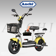 ANCHI จักรยานไฟฟ้า Electric Bike รถไฟฟ้า ผู้ใหญ่ ขับได้46กิโลเมตร จักรยาน สกูตเตอร์ไฟฟ้า รถ มอเตอร์ไซค์ แบตเตอรี่แบบถอดได้（อัพเกรด）