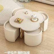 Round Net Cream Living Room Small Apartment New Style Simple Red Modern 2025 Style Tea Table Coffee 