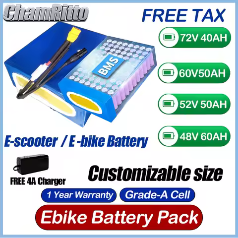 Electric bike Electric Scooter Motorcycle Battery 48V 52V 60V 72V 30 20ah 25ah 40 50ah ebike battery