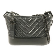 CHANEL 牛皮皮革Gabrielle Small So Black鏈帶手挽肩背兩用袋