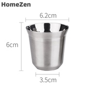 HomeZen 80ml đôi tường thép không gỉ Espresso Cup cách nhiệt Nespresso Pixie cốc cà phê hình dạng vi