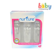 Nurture Classic Clear Feeding Bottles 8 oz Botol Susu - Pack of 3