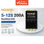 MAXKGO 5‑12S 200A MINI ESC with AM32 Open‑Source Firmware for Fixed Wing RC Aircraft, RC Vehicle and