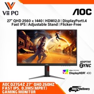 AOC Q27G4Z 27 2K 260Hz Gaming Monitor FAST IPS 0.3MS DisplayHDR 400 Adaptive Sync GAMING MONITOR