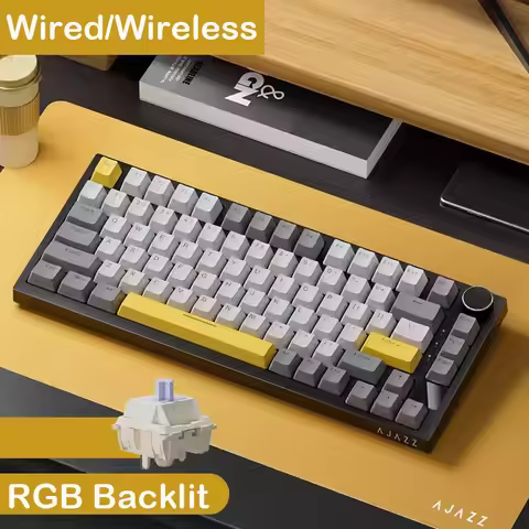 AJAZZ AK820 Pro Wired&Wireless Mechanical Gaming Keyboard Tri-Mode RGB Backlit Hot-Swappable Switche