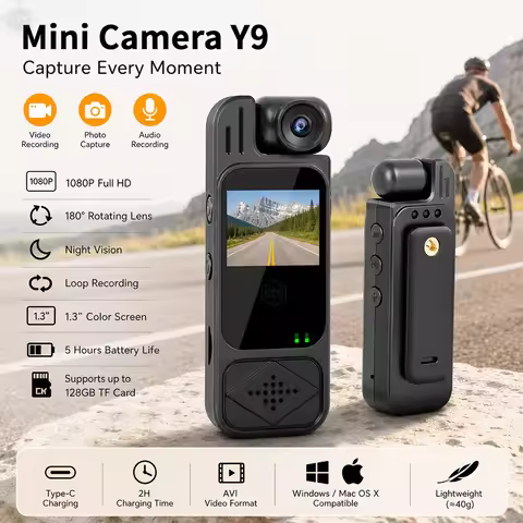 Mini Body Y9 Camera 1080P HD Sports Camera Infrared Night Vision Digital Video Recorder 1.3 Inch Bod
