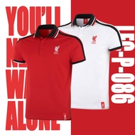 เสื้อโปโล คอปก ลิเวอร์พูล ลิขสิทธิ์แท้  Liverpool เสื้อ ชาย หญิง Unisex รุ่นLFC 086 แดง ขาว