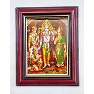 Rama Sita Photo Frame with Glass Small Size Frame Ramar Sita Hanuman Picture