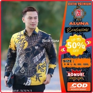 KEMEJA KATUN Father's Teacher's Batik Shirt Men's Long Sleeve Lined Premium Cotton Aluna Shirt G_BA1