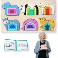Wooden Stacking Puzzle | Dementia Activities for Seniors | Portable Design for Elderly, Focus & Dext