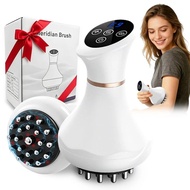 Portable Electric Heating Abdominal Massage Brush, Light Tens/EMS Lymphatic Brush, 1200mah Battery, 