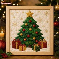 EUCALYPTUSUJ 1 Set Christmas Fabric Painting Kit, Cotton Fabric DIY Christmas Fabric Art Kit,  Chris