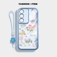YBD INS Phone Case For OPPO A3X 5G 4G A3 NFC A40 A40M A60 5G Small Floral Tulip Bouquet Shell