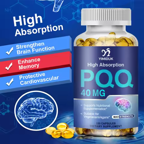 PQQ Capsules 40mg, Mitochondrial Biogenesis, Support Cell, Brain & Heart Health, Energy Boost, Cogni