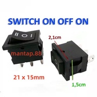 Black 21x15mm 3 Pin ON-OFF-ON Switch/Roker Switch ON OFF ON