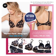 [American Bill - Size 34C/C75] BBV Smooth Picot Trim Push-up Bra (Boudoir Floral) Breast Enhancement