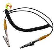 MUNDAUN Coiled Cord, Black 180cm / 71" Anti-Static ESD Grounding Cable, Male-to-Female PU,Metal 2mm 