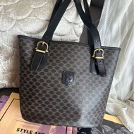 思琳 水桶包 托特包 中古包 Celine 賽琳 黑色老花 側揹包 單肩包 手提包 腋下包 vintage celine bucket bag 黑色 皮革 中古 復古 古董