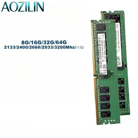 AOZILIN DDR4 ECC Server Memory RAM, 16G 32G 64G 2666 2933 3200MHz RDIMM Memory Module for Server Wor