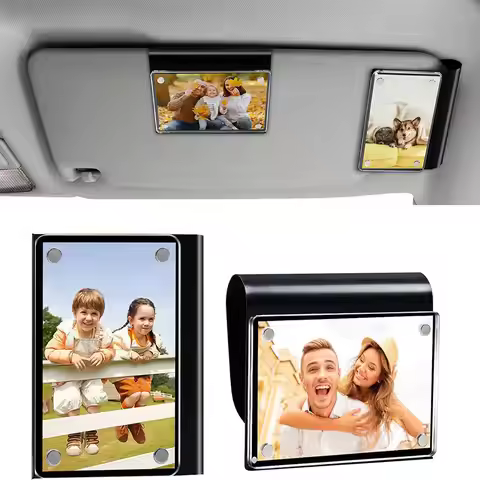 1/2/4/6/10PCS Car Picture Frame Car Sunshade Photo Clip Vertical Photo Display Transparent Acrylic C