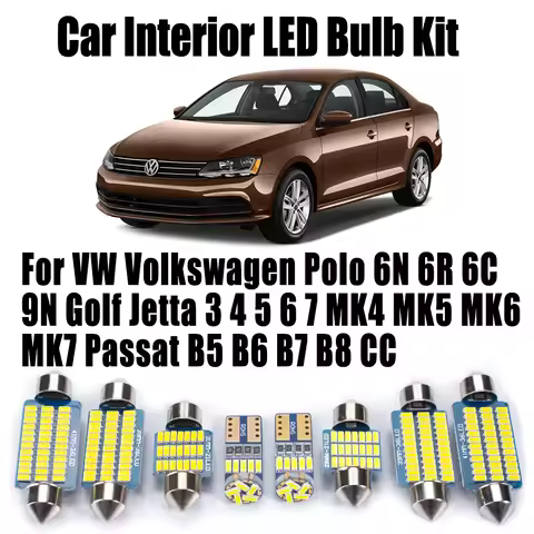 LED Interior Light Kit For VW Volkswagen Golf Jetta 3 4 5 6 7 MK4 MK5 MK6 MK7 Polo 6N 6R 6C 9N Passa