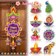 FUTUREE Diwali Hanging Ornament, Happy Diwali DIY Diwali Door Hanging Pendants, Fashion Paper Wall D