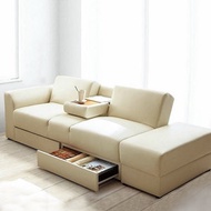 找得 - 梳化床日式布藝可折疊帶茶機客廳小戶型梳化sofa bed 3019(米色皮海棉版）