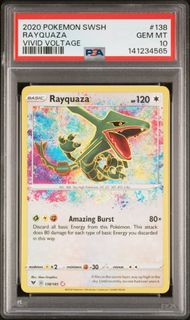 [PSA10] 2020 POKEMON SWORD & SHIELD VIVID VOLTAGE 138 RAYQUAZA 烈空座 美版 ENG 寶可夢 卡牌 PTCG 神獸 寵物小精靈 收藏 罕有