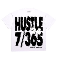 TOCHO Oversized Tshirt Hustle 365/7 White Men and Women