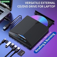 External DVD Drive With 4 USB 3.0 Ports Type C Port SD Card Reader Type-C Portable CD/DVD Optical Dr