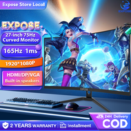 Expose Monitor 24 Inch curved Pc Gaming Monitor Desktop computer 24 inch 75/144Hz IPS white Monitor