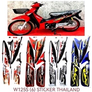 WAVE 125S BODY COVER STICKER STRIPE COVER SET THAILAND WAVE125S (6) SILVER RED BLUE WAVE125 S WAVE 1