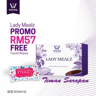 🔥Ready Stock: LADY MEALZ By Wowa + Free 1 Pek Argan Oil Facial Wipes (15 sachet)