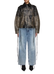 EYTYS DIXON PRINTED ARTWORK LEATHER BOMBER