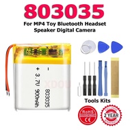 XDOU 803035 3.7V 900mAh Lithium Polymer Rechargeable Battery For MP4 Toy Bluetooth Headset Speaker D