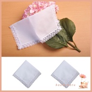 Boom Portable Tie-dye Lace Trim Cotton Handkerchief for Woman Man Gentleman White Cotton Handkerchie