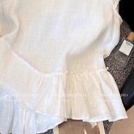 French Style Ruffled Flutter Sleeve T-Shirt - Women's Plus Size Summer Top