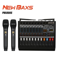 NewBaxs 【การอัพเกรดใหม่】Professional Power PHX400/PHX400S Mixer 4 Channel 99DSP Microphone Wireless